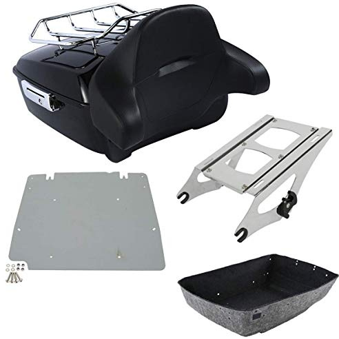 TCMT King Motorcycle Trunk Box Backrest 2 Up Mounting Rack Top Rack Base Plate Fit for Harley 2014-2025 Touring CVO Road King Road Glide Street Glide Electra Glide Pack