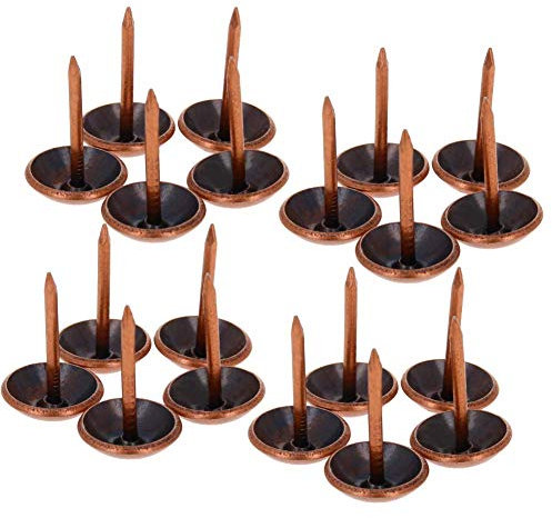 MroMax Polsternägel, 11 mm Kopfdurchmesser, antiker runder Daumen-Reißzwecken, roter Kupferton, für Möbel, Sofa, Kopfteile, 20 Stück