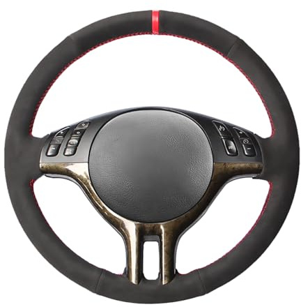 MEWANT Lenkradhülle aus Leder für BMW 3er E46/E46/5 (2000-2005) / X5 E53 (2000-2001) / 3er Reihe (323Ci, 325Ci, 330Ci, 325i, 325xi, 325iT, 330i, 330xi)