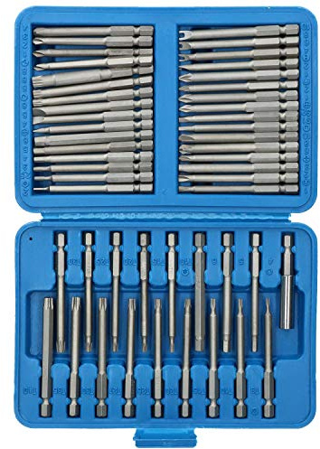 50pc Screwdriver Extra Long Bit Set Torx Hex Spline Phillips Pozi Star Security