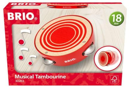 BRIO - Toddler-Educativi Tamburello Musicale, età Raccomandata 18 + Mesi, 30263