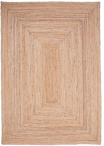 Consilio Concept 120 x 170 Teppich Wohnzimmer Natur Beige Jute Flachgewebe Boho Landhausstil vegan Uni geflochten Trend Zertifiziert Made in Germany Design Manufaktur Markenteppich Oeko TEX