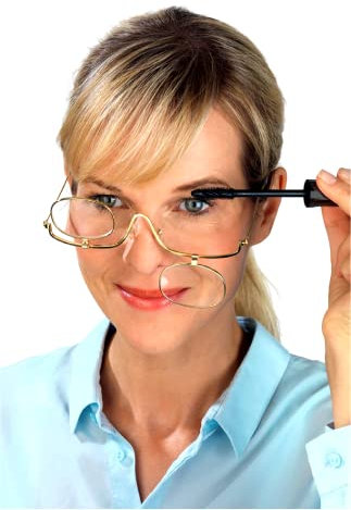 Home Shopping Selections Make-Up Glasses Lightweight Flip Swivel Lens Small Portable Makeup Application