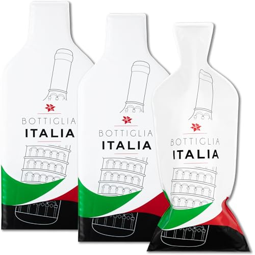 JIMMY THE FOX | Återanvändbara vinpåsar för resor | 3-pack | Hållbart trelagers flaskskydd | Läckagesäkert & stötsäkert | Bagage för flyg & kryssning | Present till vinälskare – Bottle Italy
