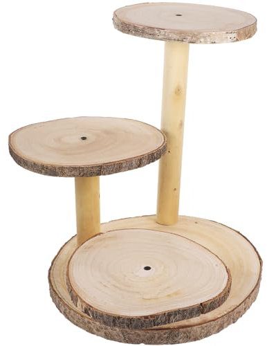 HOLIDYOYO Cupcake Holder and Wedding Decor Wooden Dessert Stand Rustic Multi Tiered for Serving