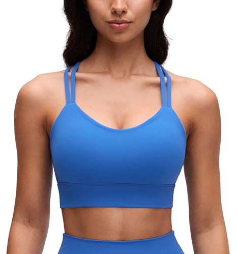 CRZ YOGA Softness Mold Butterluxe Sports Bras Sparkle Blue Large