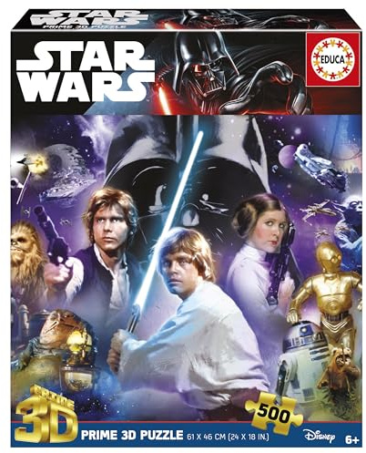 Educa Puzzle mit 500 Teilen mit 3D-Linseneffekt, Star Wars Classic 3D-Linsenpuzzle, Jungen und Mädchen, ab 7, 8, 9 Jahren (20052)