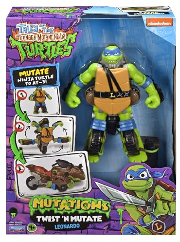 TEENAGE MUTANT NINJA 84291CO Tales Turtles Twist N Mutate Leonardo to 3-Rad-Schlingenschussfahrzeug von Playmates Toys, Mehrfarbig
