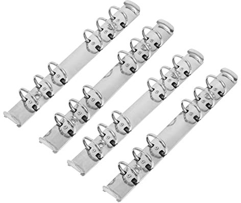 PLAFOPE 4 Stücke Segmentierte Lose Blatt Binder 6-Loch Ringmechanismus Flexibel und Praktisch für Schüler Dokumentenorganisation Metallklammern Schreibwaren