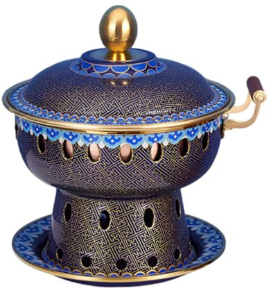 OYWEHECE Einzelne Person, Kleiner Kupfertopf, Alter Pekinger Kleiner Dicker Kuh-Hot Pot, Chinesischer Traditioneller Cloisonné-Hot Pot, Kommerzieller Alkoholanteil, Roter Kupfer-Hot Pot,X