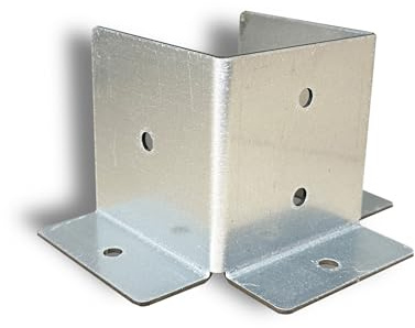FenceEasy Galvanised Steel Floor Fixing Bracket – Heavy Duty 3-Sided Base for 5 (125mm) Timber Fence Posts – Rust-Proof British Steel – UK Made