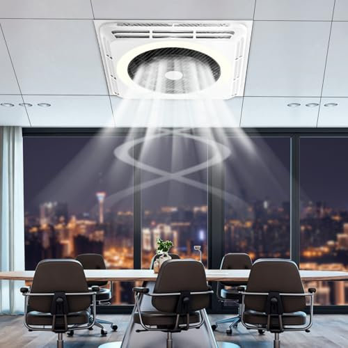 Smart Fan Light Ceiling Dimmable with Exhaust Square Large Fans Lights with Remote Control 3 Color 6 Speed 44W Led Panel Ceiling Light for Office Living Room Hallway (600mm x 600mm)