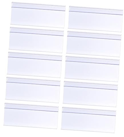 KALLORY 10Pcs Display Etikett Supermarkt Etikett Label Halter Transparenter Tag Halter Kunststoff Kunststoff