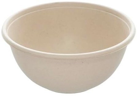 Greenuso Monouso | 75 Cuencos de Caña de Azúcar, 1000ml, Ø17x8cm, Color Natural, Bols Desechables, Reuniones, Eventos, Catering, Vajilla ecológica