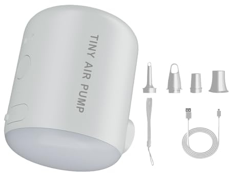Pompa elettrica gonfiabile, ricaricabile per piscina, con luce, 5,4 x 7 cm, versatile e portatile, 2200 mAh, strumento di gonfiaggio all'aperto per casa, viaggi, campeggio e picnic