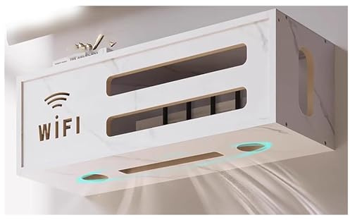 Caja De Almacenamiento WiFi Montada En La Pared, Pared Colgante WiFi Router Caja, Caja Organizadora Cables Ocultar Router WiFi Soporte Router Pared para Decodificador De Cable De Datos A