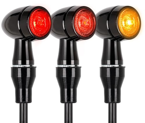 Simda Pro Led Motorrad Blinker mit Bremslicht Universal 3 in 1 Schwarz Quad ATV Super Optik und Schön Hell Wasserprüf IP67 E Geprüft