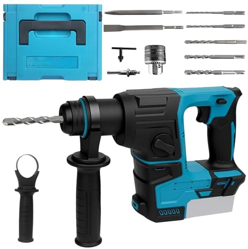 Cordless Rotary Hammer Drill for Makita 18V Battery SDS Impact Drill Set