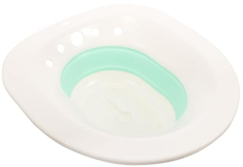 AUTSUPPL Foldable Sitz Bath Basin for Care Nursing Basin for Pregnant Women and Elderly Space Saving Bathroom Wash Bidet Bowl Compatible with Standard Toilet Seats and Commode Chairs White