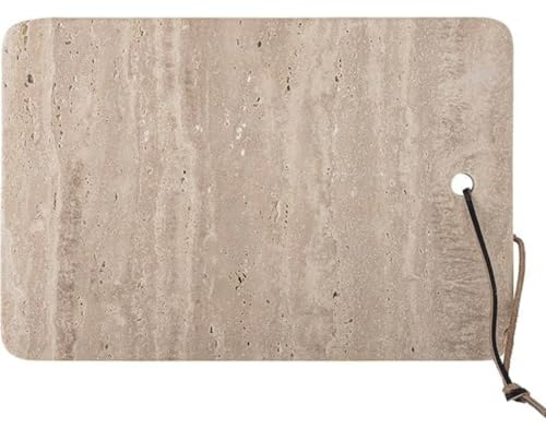 Tabla de cortar rectangular en travertino 30,5x20,5 cm – Piedra natural italiana para quesos, embutidos, sushi y cocina de diseño - Kalu Creations