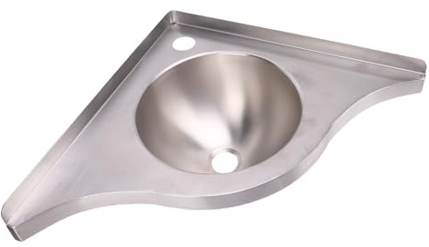 Jiawu RV Évier D'angle en Acier Inoxydable Basin Mural de Drainage Efficace pour la Cuisine du Bateau en Camping-car, 304 Acier Inoxydable, 15,9 X 15,9 X 5,1 Pouces