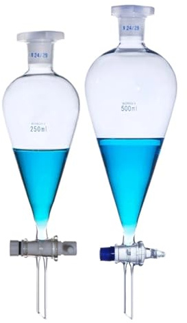 Imbuto separatore a forma di pera in vetro da laboratorio Imbuto separatore da laboratorio(60mL PTEF)