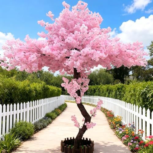 Fatto A Mano Ciliegio Alberi, Grandi Piante di Ciliegio in Fiore Alberi di Ciliegio Artificiali, per Casa Ufficio Interno Esterni Decorativo,A,1.2x1.0m