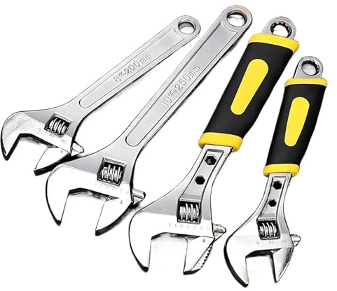 BDAYEK Chiave Regolabile Chiave Inglese Regolabile con Apertura Grande - Dimensioni 6, 8, 10, 12, 15 Pollici, Design Scorrevole e Utensili Domestici(10 inch Steel Handle)
