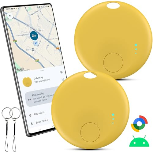 Android Smart Tracker Tag, Tracker Tag Android Bluetooth Localizzatore Tracker Tag Localizzatore per Bagagli/Borse/Portafogli/Zaini, Chiavi Trova Oggetti Compatibile “Google Find Hub”