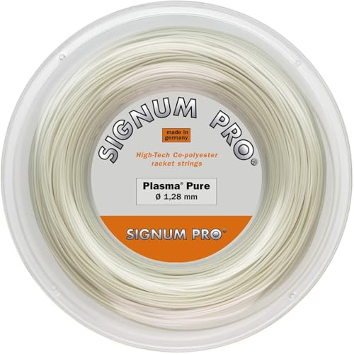 Signum Pro Plasma Pure - Cuerda de Tenis, Color Blanco, Blanco, 1,28 mm x 200 m