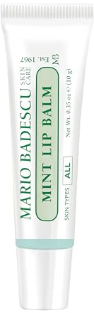 Mario Badescu Moisturizing Mint Lip Balm for Dry Cracked Lips, Infused with Coconut Oil and Shea Butter, Ultra-Nourishing Lip Care Moisturizer for Soft, Smooth and Supple Lips, 0.35 Oz