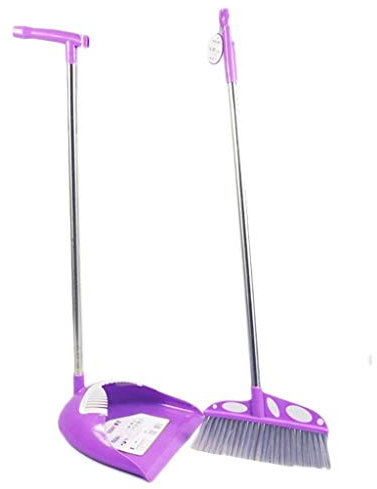 NLIAN- Ensemble de Balayette et Pelle À Balai, Balai en PET Balayeuse Robuste Durable et Bac À Poussière Combiné Avec 89 Cm de Long Manche Pour Le Nettoyage de Ménage