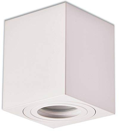 Trano LED luz de superficie luz de superficie montado el foco GU10 230V blanco 7 vatios blanco frío - superficie montado - foco IP44 para baño/exterior como luz de techo y foco - con