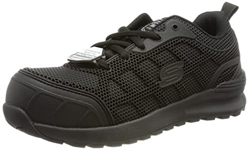 Skechers Bulklin Ayak Industrieschuh für Damen, Schwarzes Textil-Synthetik, 37 EU