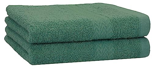 Betz 2-TLG. Handtuch-Set Premium 100% Baumwolle 2 Handtücher 50x100 cm Farbe tannengrün
