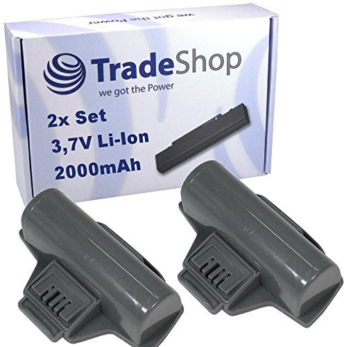 2X Trade-Shop Premium Li-Ion Akku 3,7V / 2000mAh kompatibel mit Kärcher WV 7, WV 50, WV 60, WV 70, WV 70 Plus, WV 2, WV 2 2nd, WV 5 Window Vac
