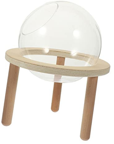 POPETPOP Hamster Sandbad Box Aus Glas Mit Holzboden Multifunktionales Kleintier Badezimmer Und Sandbad Für Hamster Mäuse Und Kleine Nager Transparent Leicht Zu Reinigen Täglicher Gebrauch