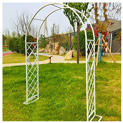 Schwer Rosenbogen Verzinkt Gartenbogen Metall Stabil Torbogen Für Kletterpflanzen Freistehend Pflanzen Rankhilfe Rankgitter Rosengestell Rankbogen 140x230cm 240x230cm 280x230cm ( Color : Weiß , Size :