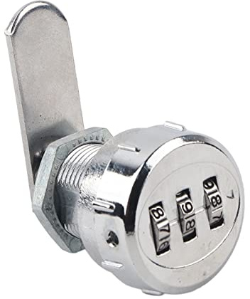 Kombination 250 Skåpslås, Silver Rostfritt Stål Bekvämt Lösenord Säkerhetskodat Lås #3 3-siffrig Kodkombination Kamskåp (0,5~9mm metallskåp)