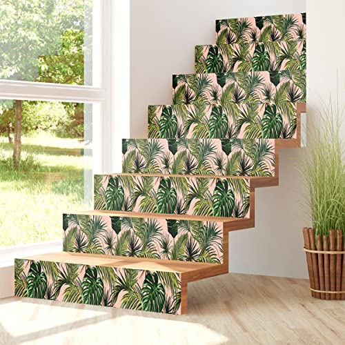 Ambiance - Adhesivo decorativo para escaleras de azulejos de cemento, 2 tiras de 37 x 129,5 cm