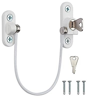 Messing Türkette, Reise Türschloss, 1–6 Stück Fenstertür-Kabel-Restrictor-Schloss, Sicherheits-Drahtfang mit Schlüsseln, öffentliche und gewerbliche Anwendungen (Farbe: 1 Stück) (Color : 1pcs)