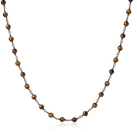 COAI Geschenkideen Unisex Perlenkette aus Edelstein mit Kupfer Kette für Damen Herren