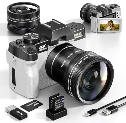 G-Anica Appareil Photo numérique, 48MP pour la Photographie avec WiFi et contrôle d'application, 4K Vlogging Camera, Parfait pour Les utilisateurs débutants et Les débutants avec Macro&Wide Lens