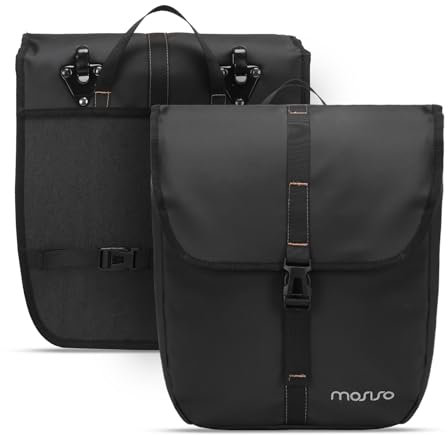 MOSISO 20L Fahrradtaschen, 2 Pack wasserdichte Packtaschen, Große Kapazität Flap Fahrrad Tasche Rear Rack Radfahren Gepäck Tasche für Road Mountainbiking Radfahren Reisen Pendeln, Schwarz