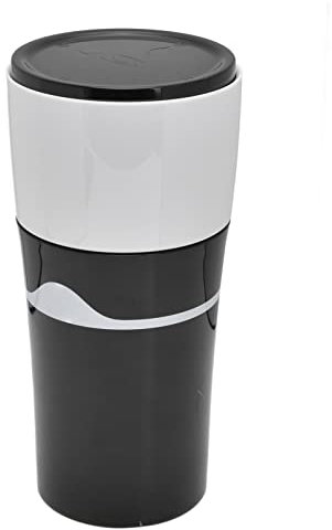 flexman Macchina per caffè americano portatile 450 ml, macchina per caffè americano da viaggio con prevenzione delle perdite laterali a 360 gradi per capsule K Cup (Bianco e nero)