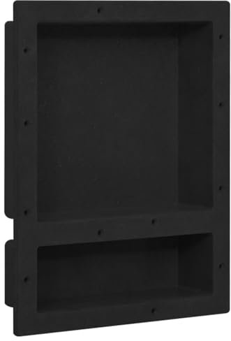 Nicho de Ducha con 2 Compartimentos Negro Mate 41x51x10 cm, mampara de baño, Panel de mampara de Ducha, mampara de Ducha, mampara de mampara, Paredes de cubículo, Puerta