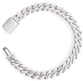 Miami Cuban Link Armband 8mm – 925 Sterlingsilber, massiv, Iced Out – Unisex Schmuck mit Cubic Zirkonia – Lucoro