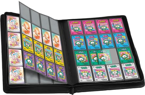 Karten Sammelalbum aus PU, Wasserdicht Sammelkarten Album mit 480 Seitentaschen, Sammelmappe für Spielkarten, 12 Fächern Kartensammlung Sammelkartenalben, Sammelkarten Ordner mit Reißverschluss