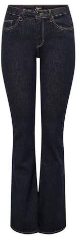 ONLY Female Flared Fit Jeans ONLBLUSH Jeans Svasato, Blu Jeans Scuro, (S) W x 30L