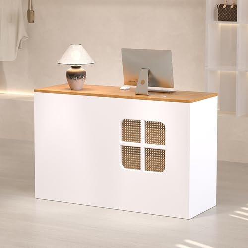 Empfangstheke,Bürotheke,Modern Rezeptionstheke,Einfaches Design,Geeignet for Schönheitssalons,Geschäfte,Unternehmen Und Andere Szenarien (muss Installiert Werden)(White)